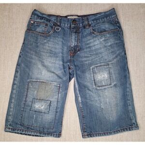 Ecko Unltd Denim Shorts Mens 32 Blue Relaxed Fit Distressed Y2K Hip Hop‎ Skater